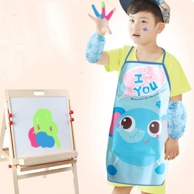 1 Set Cute Kids Chef Apron Sets Child Cooking Painting Waterproof Children Gowns Bibs Eating Clothes Drawing For Dinner