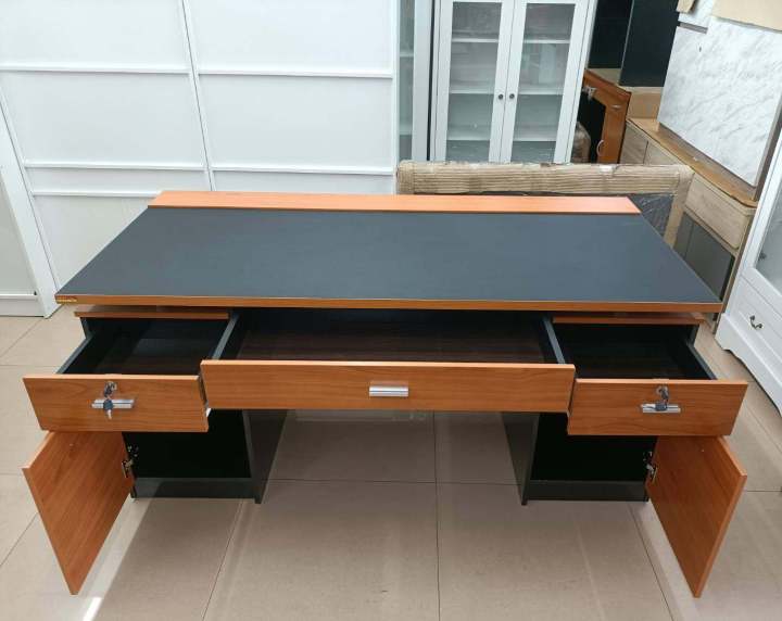 โต๊ะทำงาน-havana-160-cm-model-st-160-ดีไซน์สวยหรู-สไตล์เกาหลี-4-ลิ้นชัก-สินค้ายอดนิยมขายดี-แข็งแรงทนทาน-ขนาด-160x75x75-cm