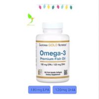 NEW Omega-3 Premium Fish Oil น้ำมันปลา เกรดพรีเมี่ยม มี 180mg EPA/120mg DHA 100เม็ด Fish oil