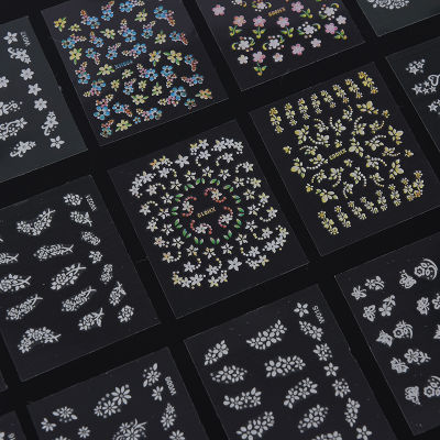 [Shelleys] 3D สติกเกอร์ศิลปะแต่งเล็บ30แผ่นปลายสติ๊กเกอร์ตกแต่งเล็บดอกไม้