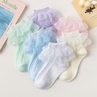 ┅  2Pairs New Girls Princess Socks Lace Ruffle Kids Ankle Sock Cotton Girl Frilly Sock Dance Childrens School Sock For 1-12Y