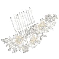 Wedding Bridal Hair Combs Vintage Imitation Crystal Hairpins Prom Jewelry Gold Silver Flower Pattern Hair Accessories Pins Women