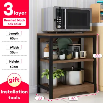 Oven Shelf, Stainless Steel Single Layer Wall Mounted Space-saving Hanging  Microwave Oven Rack -Wall-mounted Multi-function Storage Rack For Kitchen 
