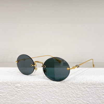 New Chrome Style CH5213 Rimless Round Small Women Men Sunglasses nd Designer Top Quality Metal Frame Pilis Sun glasses