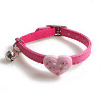 ปลอกคอสัตว์เลี้ยงน่ารักสายรัดยางยืดหัวเข็มขัดปรับได้ Love Donut พร้อม Bell Pet Neck Accessories