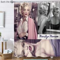 [ม่านอาบน้ำ688] Marilyn Monroe ม่านอาบน้ำกันน้ำชุดผ้าพร้อมตะขอผ้าม่านห้องน้ำ180X180ซม. ลดลงจัดส่งตามสั่ง