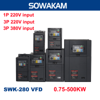 อินเวอร์เตอร์ VFD Frekuensi 0.75/2.2/3/4/5อินเวอร์เตอร์5KW อินเวอร์เตอร์3PH 220V 380V Konterfrekuensi เอาท์พุท Penggerak Varabel SWK280คุณภาพสูง