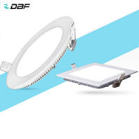 [DBF] Ultra Thin Led แผงไฟรอบสแควร์3W 4W 6W 9W 12W 15W 18W LED เพดานโคมดาวน์ไลท์ AC85-265V LED Downlight