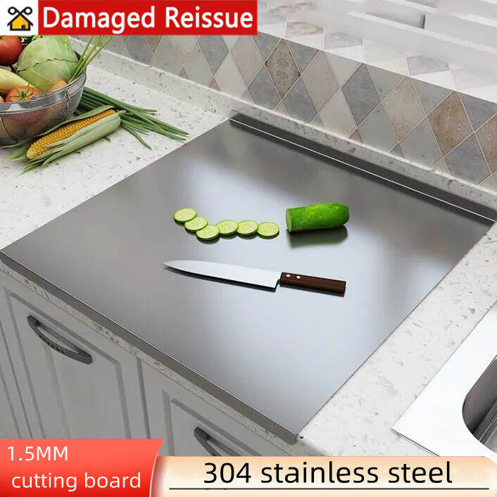 304 Thickened Stainless Steel Cutting Board Antibacterial And Mildew-proof  Household Cutting Board Cutting Board Rolling