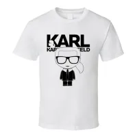 [มีสินค้า]เสื้อยืดพิมพ์ลายพรีเมี่ยม เสื้อยืดแขนสั้นลําลอง คอกลม พิมพ์ลาย KARL LAGERFELD แบบเรียบง่าย แฟชั่นสําหรับผู้ชาย และผู้หญิง