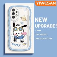 YIWESAN เคสปลอกสำหรับ Samsung Galaxy A52s 5G A52 4G A52 5G ดีไซน์ใหม่มีความสุข Pochacco ขอบครีมนุ่มกันกระแทกแบบใสเคสมือถือโปร่งใสลายกล้องถ่ายรูปฝาครอบป้องกันอ่อนโยนเรียบง่าย