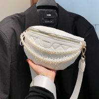 Solid Color Chain Small Fanny Packs for Women 2022 New Fashion Waist Packs Female Phone Purses Ladies Chest Bags