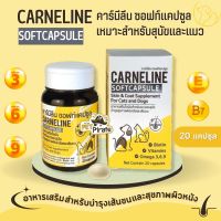 Carneline Soft Capsule อาหารเสริมสำหรับบำรุงเส้นขน และสุขภาพผิวหนังสำหรับสุนัขและแมว ขนมันสวย ผิวไม่แห้ง บรรจุ 20 แคปซูล