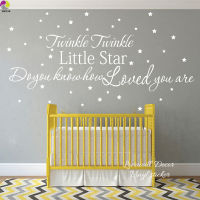 150cmx79cm Twink Twinkle Little Star How Loved You Are Quote Wall Sticker Baby Nursery Kids Room Cartoon Wall Decal Vinyl Decor