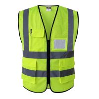 New Reflective Safety Vest Engineer Construction Gear With Pockets Folds Sreflective Vest Work Construction Building Vest Safety