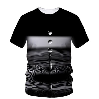 Summer New Original Water Droplet graphic t shirts For Men Trend Casual Creative Simple style Printed O-neck Short Sleeve Tees