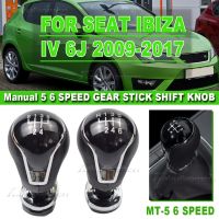 Manual do carro Engrenagem Stick Shift Knob Caixa de velocidades Shift Couro para SEAT IBIZA IV 6j 2009 2010 2011 2012 2013 2014 2015 2016 2017