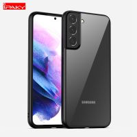﹍❄ IPAKY for Samsung S10 S20 S21 S22 Thin Armor Transparent TPU PC S10 S20 S21 S22 Plus Cover for Samsung S20 S21 S22 Ultra Case