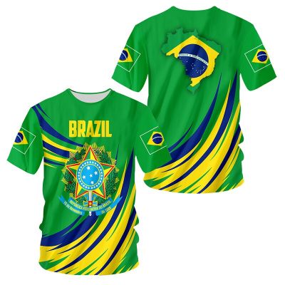 ของศตวรรษเสื้อยืดผู้ชาย Brasil เสื้อผ้าผู้ชายขนาดใหญ่ธงบราซิลเสื้อลำลองแขนยาวเสื้อกันหนาวคอกลมฤดูร้อนแฟชั่นแขนสั้น