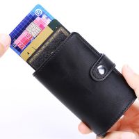 ID Credit Bank Card Holder Luxury Leather Wallet Men Woman Smart Wallet Anti Rfid Blocking Protected Purse Wallet Card Holder Wallets