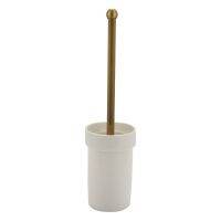 2X Antique Brass Bathroom Toilet Brush Set Holder Brush with Ceramic Cup