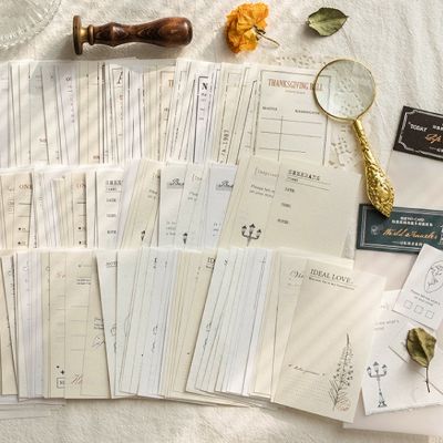 30 Sheets Retro Plants Mixed Material Paper Junk Journal Planner Scrapbooking Vintage Memo Background Decorative DIY Craft Paper