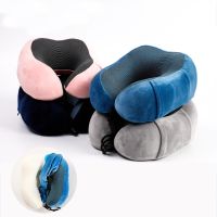 Memory Foam U Shaped Neck Pillows Soft Slow Rebound Space Travel Pillow Neck Healthcare Airplane Travel Headrest Unisex Cushion