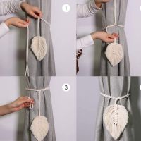 Macrame Curtain Tie backs Hand-Woven Cotton Tassel Straps Accessories for Room Boho