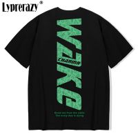 Lyprerazy Men เสื้อยืด Hip Hop แบบสบายๆรอบคอฤดูร้อนหลวม Tee เสื้อผ้าฝ้ายครึ่งแขน Streetwear Tshirt