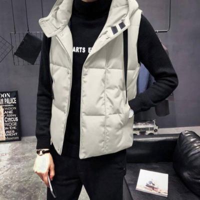 CODTheresa Finger Mens Coat 2022 New Mens Waistcoat Mens Fashionable Korean Style Autumn and Winter Waistcoat Sleeveless Vest down Cotton Trendy Stand Collar Hooded Vest