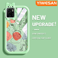 YIWESAN เคสสำหรับ VIVO Y15s Y15a Y01แฟชั่นแบรนด์ที่สวยงามศิลปะภาพวาดลวดลายสร้างสรรค์ขอบนุ่มโปร่งใสเคสกันกระแทกเคสซิลิโคนเนื้อนิ่มทนทานต่อการตกหล่น