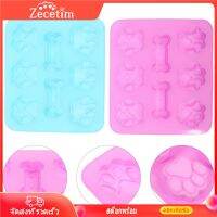 Zecetim 2pcs Silicone Baking Mold Bone และ Dog Paw Pattern Diy Do Dog Food Dog Dog Dog Mall