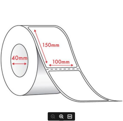 Driect thermal label sticker สติ๊กเกอร์บาร์โค้ด / ป้ายสติ๊กเกอร์ / ฉลาก / ลาเบลม้วน ขนาด 100x150mm(4"x6") จำนวน 300ดวง/ม้วน(1852)