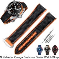 นาฬิกาข้อมือสำหรับ Omega 300 SEAMASTER 600ดาวเคราะห์มหาสมุทรหัวเข็มขัดพับได้สายไนลอนซิลิโคนอุปกรณ์เสริมสำหรับนาฬิกาโซ่สายนาฬิกาข้อมือ