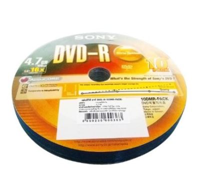 แผ่น DVD+R Sony 16X แพ็ค 10 แผ่น คุณภาพสูง