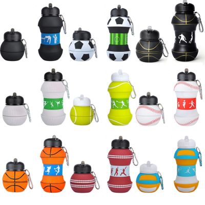 Fold Water Bottle Cups Mug Outdoor Sports Basketball Football Baseball Tennis Golf School Leakproof Portable Kids Water Bottle