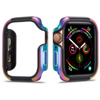 Miimall เคสสำหรับ Apple Watch ซีรีส์8/7 41มม. 45มม. อะลูมินัมอัลลอย + ตัวป้องกัน TPU ปลอกคอกันสุนัขเลียสำหรับ Apple Watch 8 Apple Watch 7 41มม. 45มม. กันชนโลหะ