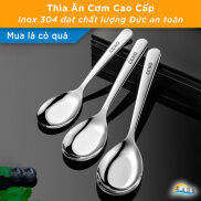 Muỗng Thìa Inox 304 Ăn Cơm Phở Đẹp Kiểu Hàn Quốc Dày Cao Cấp Cán Dài Nhỏ