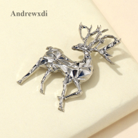 Andrewxdi แฟชั่นเคลือบกวางเข็มกลัดน่ารัก Sika Deer Rhinestone สัตว์เข็มกลัด Pins เด็กคริสต์มาสปีใหม่ Gifts