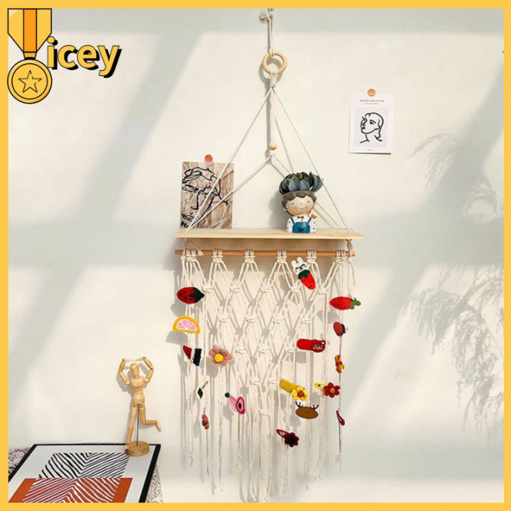 iceyhome-ชั้นวางของไม้ลอยทำมือชั้นวางพืชโบโฮเครื่องตกแต่งฝาผนังสำหรับห้องนอนห้องอาบน้ำห้องนั่งเล่นสถานรับเลี้ยงเด็กห้องหอพัก