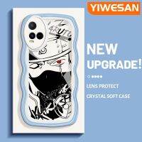 YIWESAN เคสสำหรับ VIVO Y21 2021 Y21G Y33s Y21s Y21e Y21a Y21t T1x 4G กรณีการ์ตูน ภาพล้อ คาคาชิ คูลบอยส์ เคสโทรศัพท์แบบใสดีไซน์ใหม่สีสัน รองเท้าไม้ น่ารักครีมหยักขอบฝาครอบโทรศัพท์ผู้ลายคาคาชิสินค้าขายดีขายดียอดนิยม