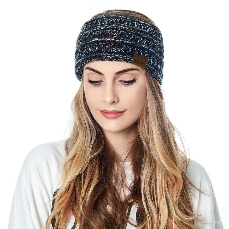 Stretch Knit Hair Band Fleece Lined Head Wrap Ear Warmer Headbands for Women