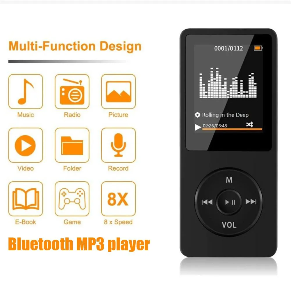 Bluetooth-compatible Mp3 Music Player Portable Mp4 FM Stereo Radio External  Ultra-Thin E-book Recording Pen With Charging Line 