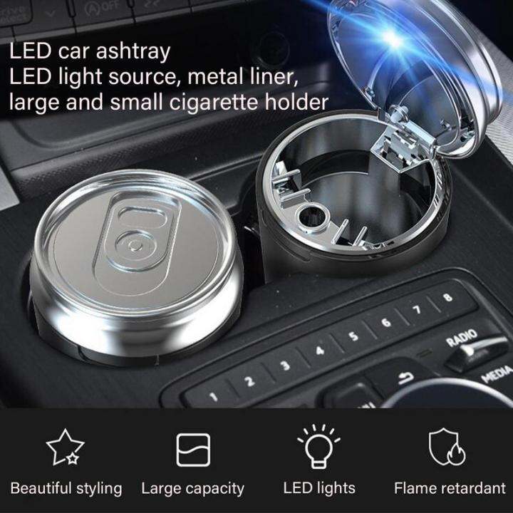 ที่เขี่ยในรถยนต์พร้อมไฟ-led-แบบพกพา-ash-tray-eless-auto-ashtray-สารหน่วงไฟอุปกรณ์สูบ