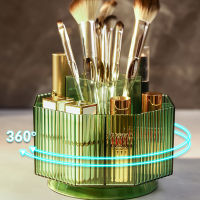 Light Luxury Storage Box Eye Shadow Brush Rotating Container Desktop Organizer Grid Eyebrow Pencil Holder