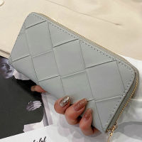 Womens Wallets Fashion Hand-woven Wallet Women Long Purses Brand Designer Pu Leather Zipper Clutch Bags Money Coin Pocket