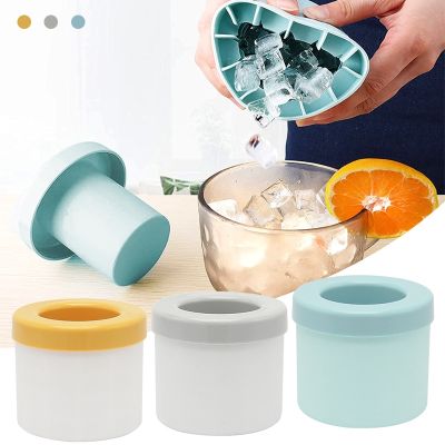 Silicone Ice Cube Maker Mold Cylinder Trays Lattice Ice Bucket Cup Food Grade Quickly Freeze Frozen Drink Maker for Whiskey Beer Ice Maker Ice Cream M