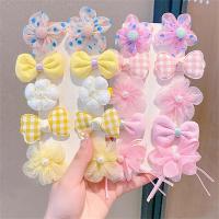 10Pcs/Set Cute Bowknot Hair Clips Baby Girls Handmade Bows Hairpin Barrettes Headwear Kids Hair Accessories Childrens Headband