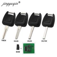 jingyuqin 2 Buttons 433Mhz Fob Remote Key For Opel Vauxhall Vectra Zafira OP1 24424723 With ID40 Chip HU43 HU100 YM28 HU46 Blade