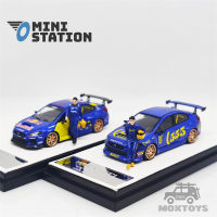 มินิสถานี1:64 WRX STi การชุมนุม555 Livery Blue/Car RB รถโมเดล Diecast